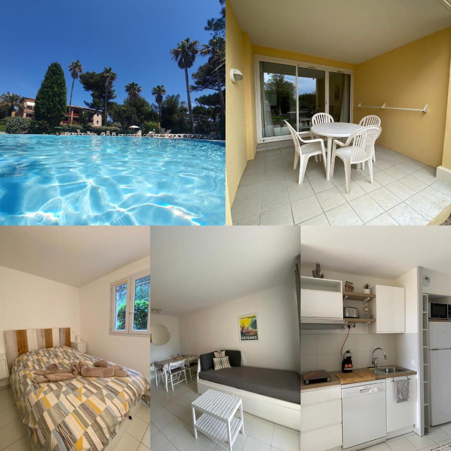 Appartement En Residence Privee, Face A La Mer Avec Acces Direct Plage Hyères Exteriör bild
